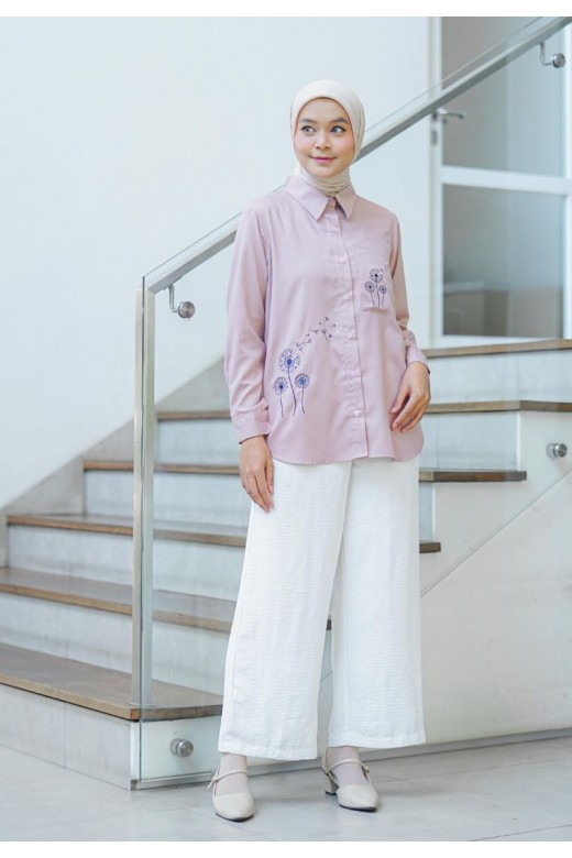 Azzura Embroidery Blouse Dusty Pink
